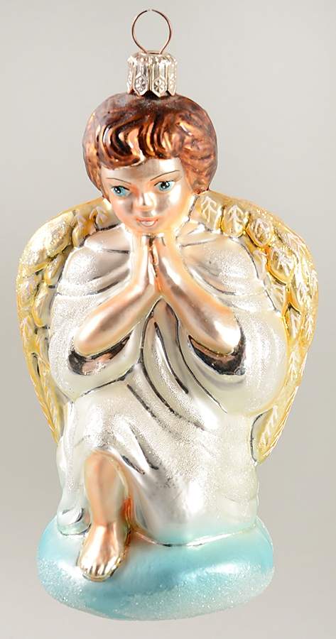 Angel Ornaments (Blown Glass) Humble Prayer-White - No Box by Christopher Radko-1