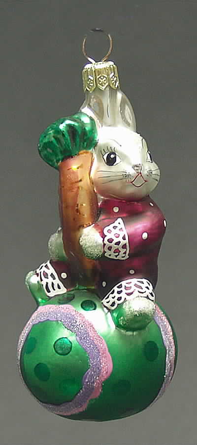 Rabbits & Bunnies Egg Roll Triplets-Egg W/Carrot - No Box by Christopher Radko-1