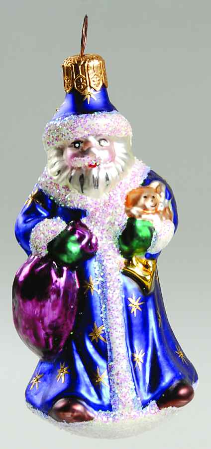 Santas Petite Pere Noel-Blue - No Box by Christopher Radko-1