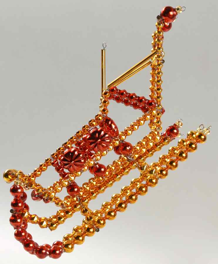 Beaded Ruby Sleigh - No Box by Christopher Radko-1