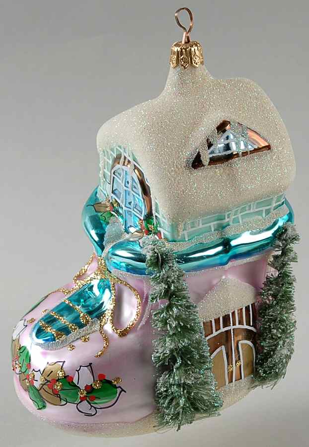 Buildings & Churches Winter Snow Shoe Shack-Pink - No Box by Christopher Radko-1