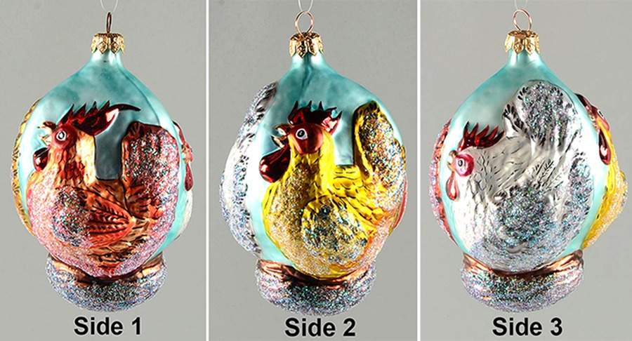 Twelve Days of Christmas 3 French Hens - Boxed by Christopher Radko-1