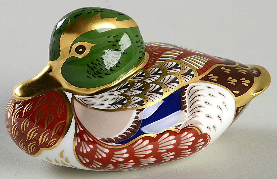 Imari Paperweight Collection Bakewell Duck - Derbyshire Collection - No Box by Royal Crown Derby-1