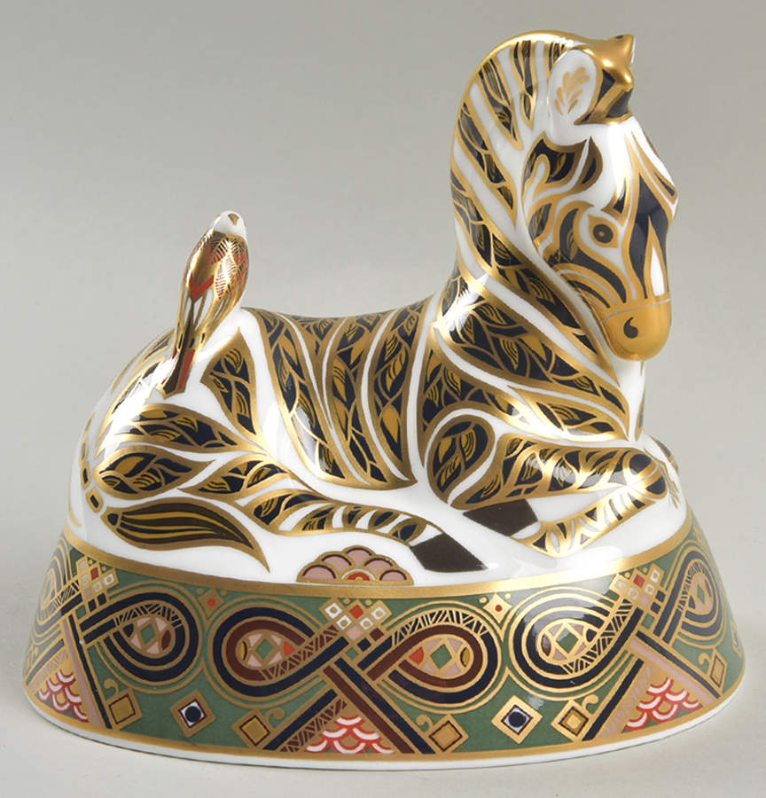 Imari Paperweight Collection Zebra - Boxed by Royal Crown Derby-1