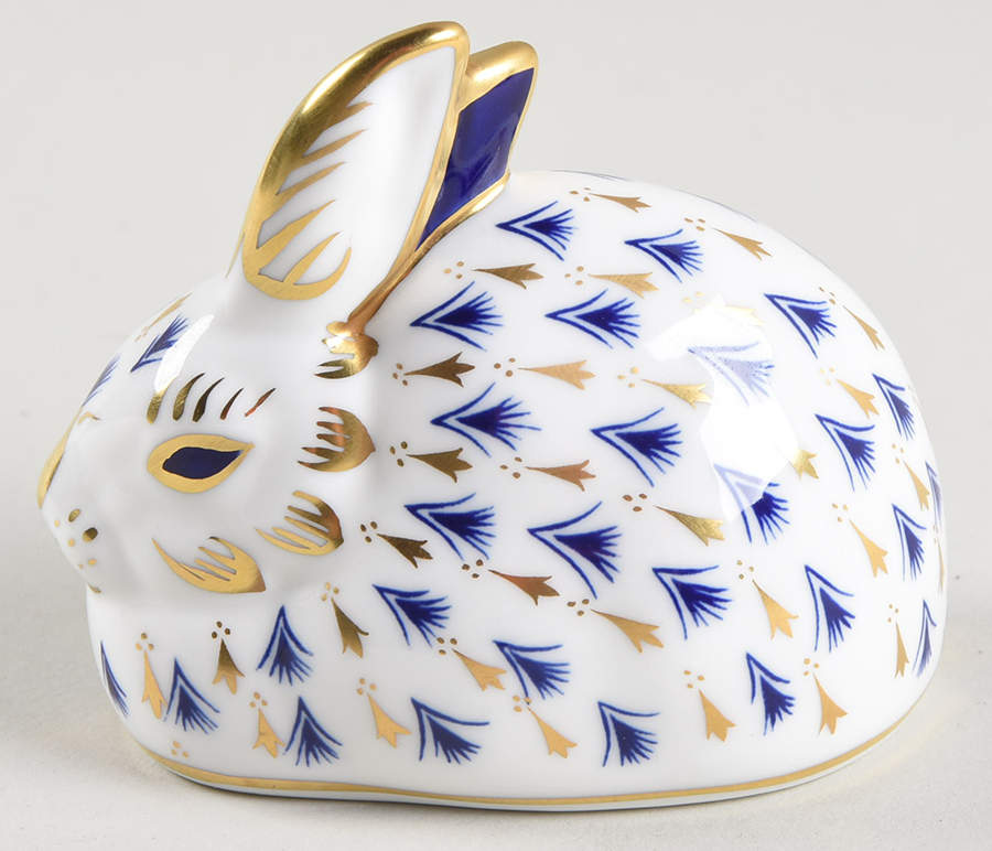Imari Paperweight Collection Rabbit-Ears Up - Boxed by Royal Crown Derby-1