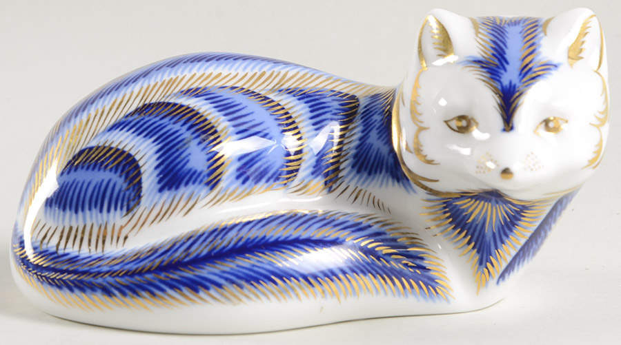 Imari Paperweight Collection Arctic Blue Fox-No Stopper - No Box by Royal Crown Derby-1