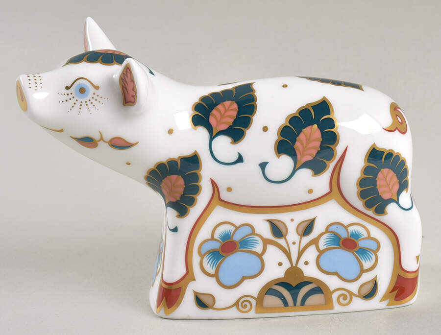 Imari Paperweight Collection Percy Piglet - Bx401 With Box by Royal Crown Derby-1