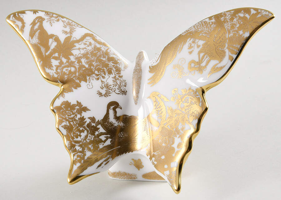 Imari Paperweight Collection Aves Gold Butterfly - Bx414 With Box by Royal Crown Derby-1