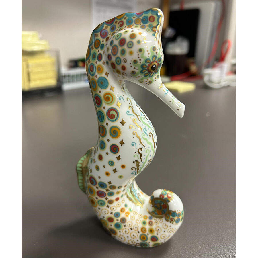 Imari Paperweight Collection Spot Seahorse - Boxed by Royal Crown Derby-1
