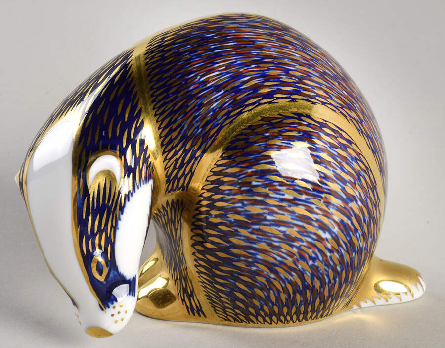 Imari Paperweight Collection Badger-No Stopper - No Box by Royal Crown Derby-1