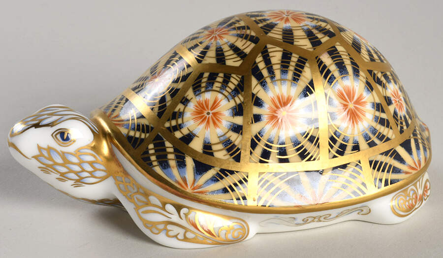 Imari Paperweight Collection Indian Star Tortoise - No Box by Royal Crown Derby-1