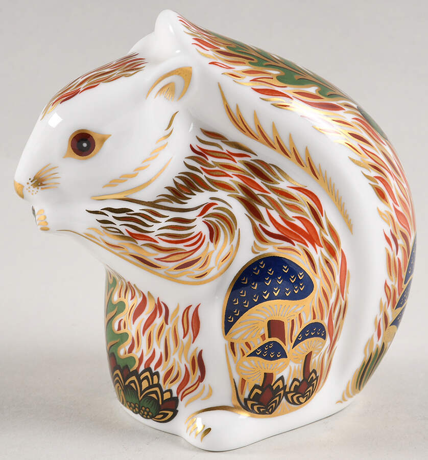 Imari Paperweight Collection Stoney Middleton Squirrel - No Box by Royal Crown Derby-1