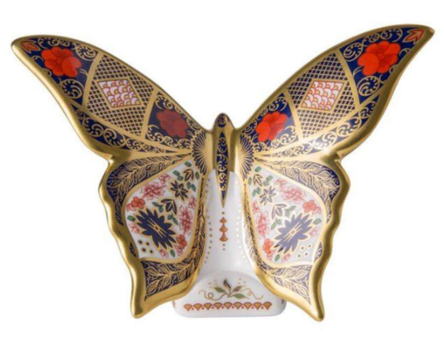 Imari Paperweight Collection Old Imari Butterfly - Boxed by Royal Crown Derby-1