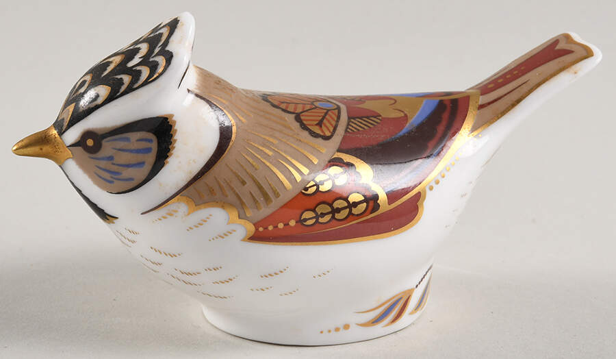 Imari Paperweight Collection Crested Tit - Guild Membership Gift - No Box by Royal Crown Derby-1