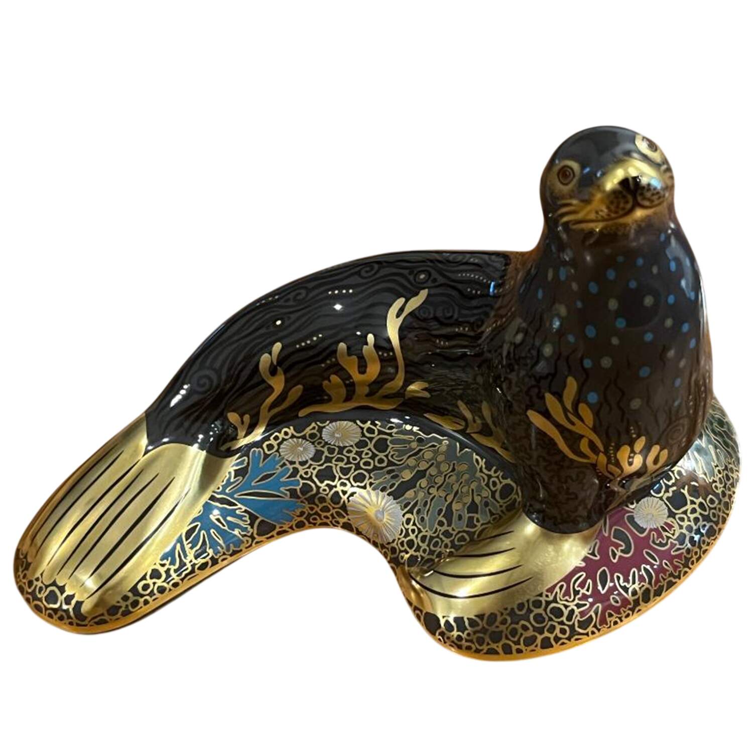 Imari Paperweight Collection Sea Lion - No Box by Royal Crown Derby-1