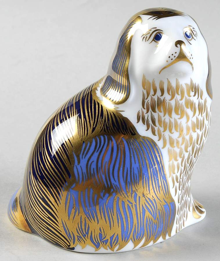 Imari Paperweight Collection King Charles Spaniel - No Box by Royal Crown Derby-1
