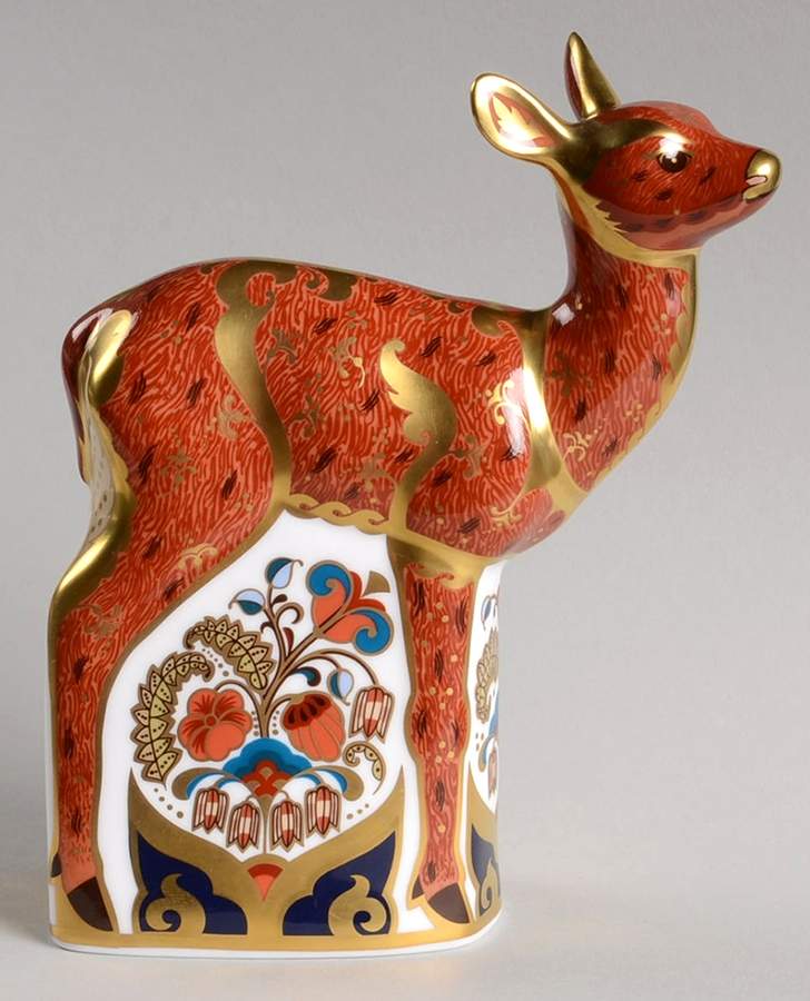 Imari Paperweight Collection Fawn - Bx370 With Box by Royal Crown Derby-1
