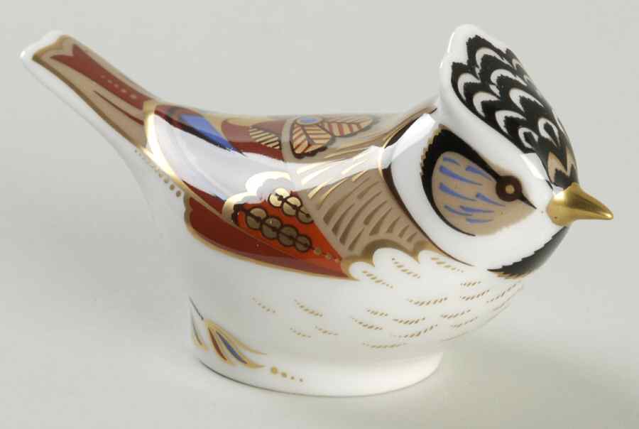 Imari Paperweight Collection Crested Tit - Guild Membership Gift - Boxed by Royal Crown Derby-1