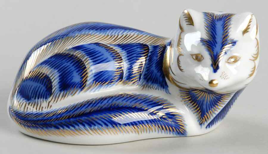 Imari Paperweight Collection Arctic Blue Fox - No Box by Royal Crown Derby-1