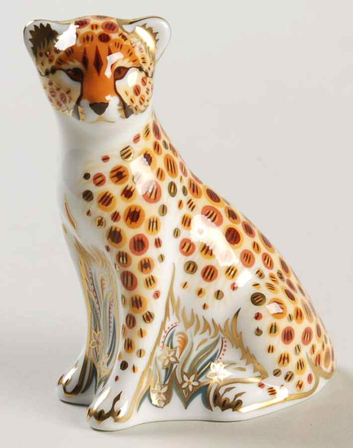 Imari Paperweight Collection Cheetah Cub - Boxed by Royal Crown Derby-1