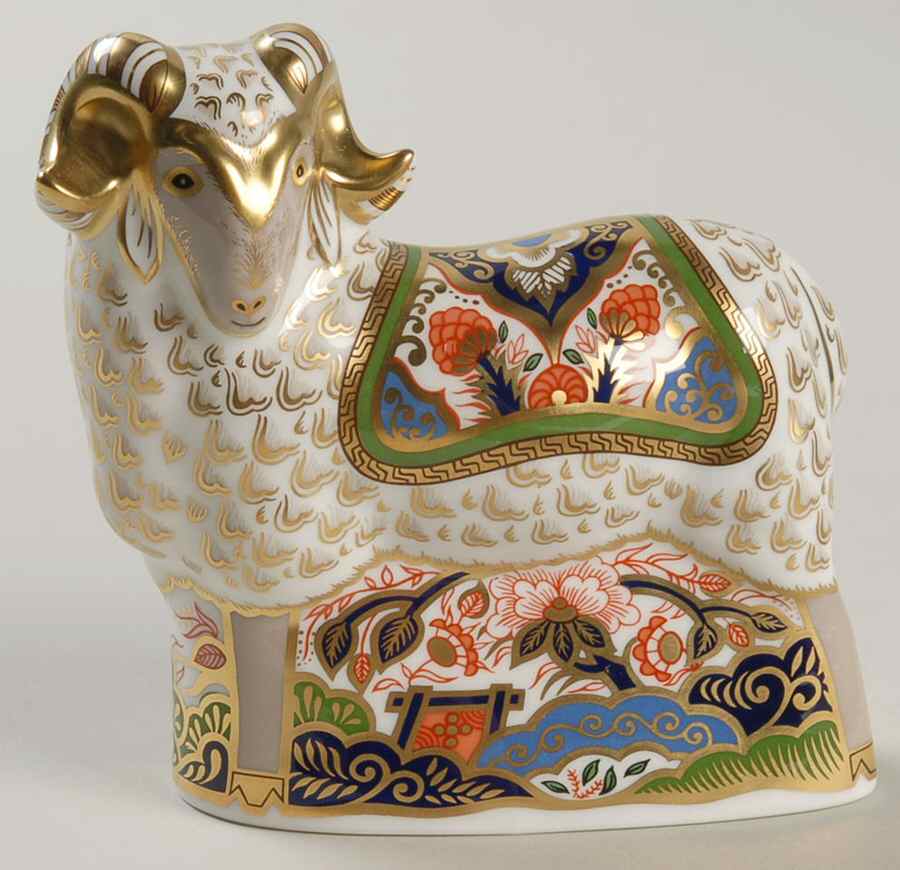Imari Paperweight Collection Imari Ram - With Box 235 by Royal Crown Derby-1