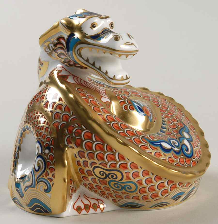 Imari Paperweight Collection Dragon Of Happiness-Millennium - Boxed by Royal Crown Derby-1