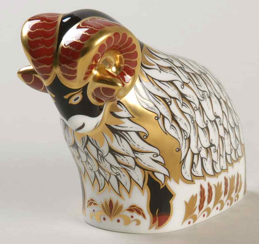 Imari Paperweight Collection Derby County Ram - Boxed by Royal Crown Derby-1