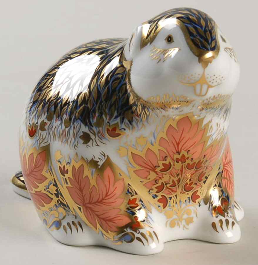 Imari Paperweight Collection Riverbank Beaver - Guild Event - Boxed by Royal Crown Derby-1