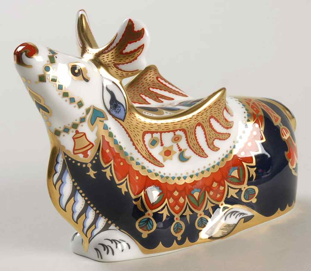 Imari Paperweight Collection Reindeer - Boxed by Royal Crown Derby-1