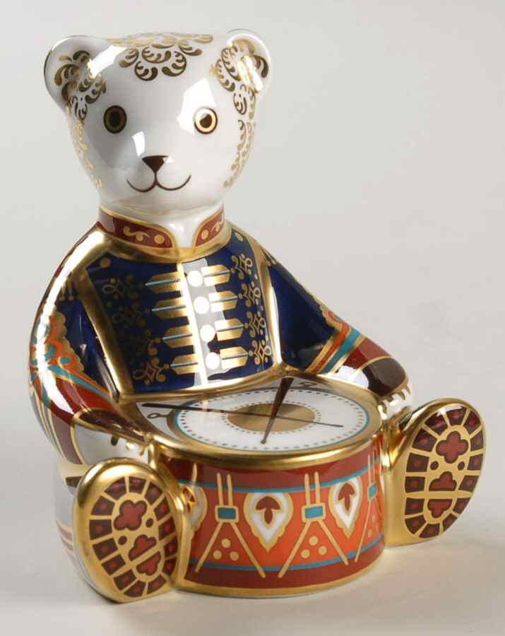 Imari Paperweight Collection Drummer Bear (Goviers) - Boxed by Royal Crown Derby-1