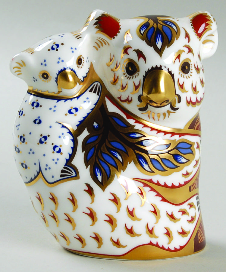 Imari Paperweight Collection Koala & Baby-Austrailian Collection - Boxed by Royal Crown Derby-1