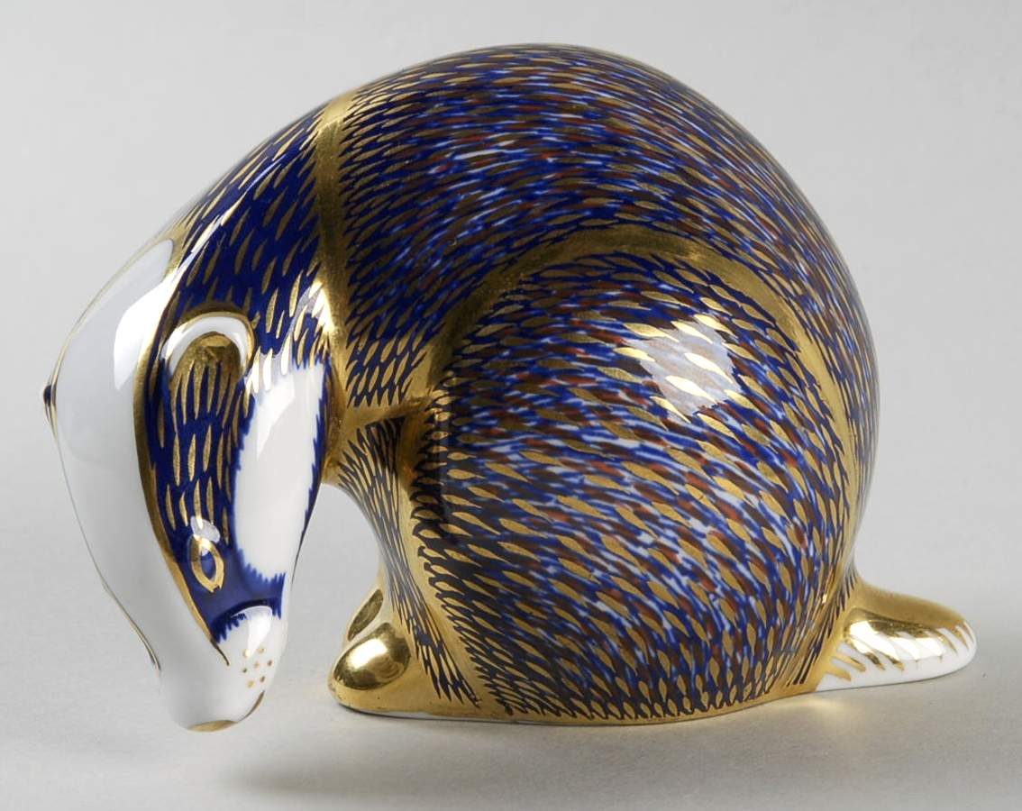 Imari Paperweight Collection Badger - Boxed by Royal Crown Derby-1