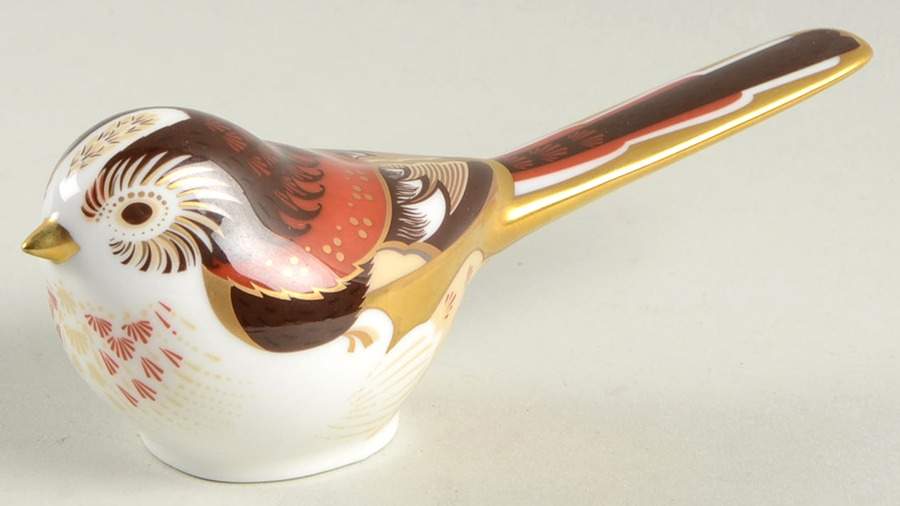 Imari Paperweight Collection Long Tailed Tit-Bird - No Box by Royal Crown Derby-1