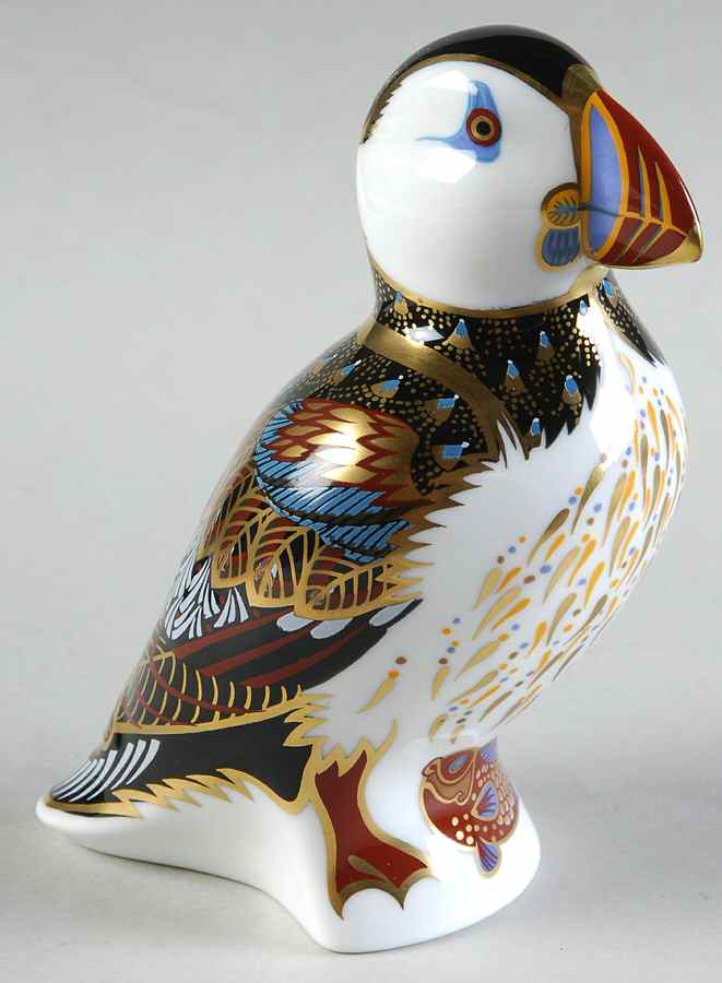 Imari Paperweight Collection Puffin - No Box by Royal Crown Derby-1
