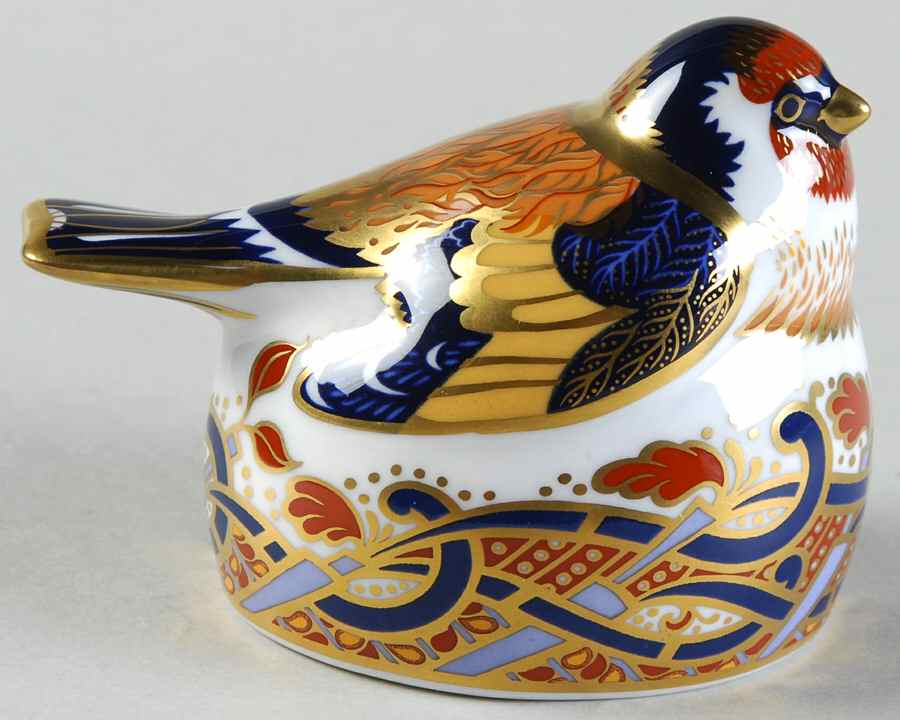 Imari Paperweight Collection Nesting Goldfinch - With Box by Royal Crown Derby-1