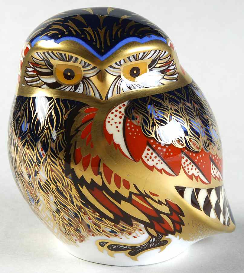 Imari Paperweight Collection Little Owl - No Box by Royal Crown Derby-1