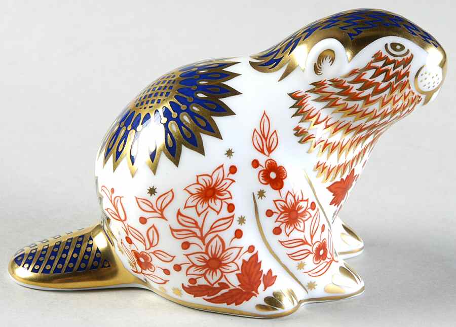 Imari Paperweight Collection Beaver  - Boxed by Royal Crown Derby-1