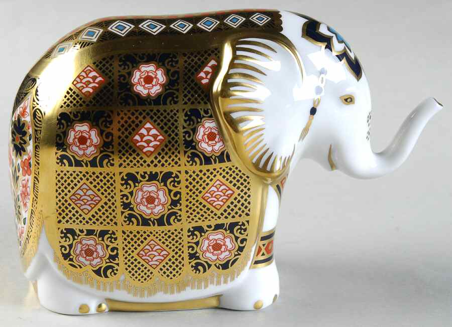 Imari Paperweight Collection The Yorkshire Rose Elephant Pj - No Box by Royal Crown Derby-1