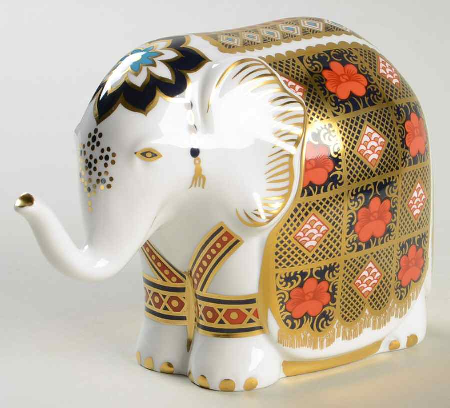 Imari Paperweight Collection Small Elephant - No Box by Royal Crown Derby-1