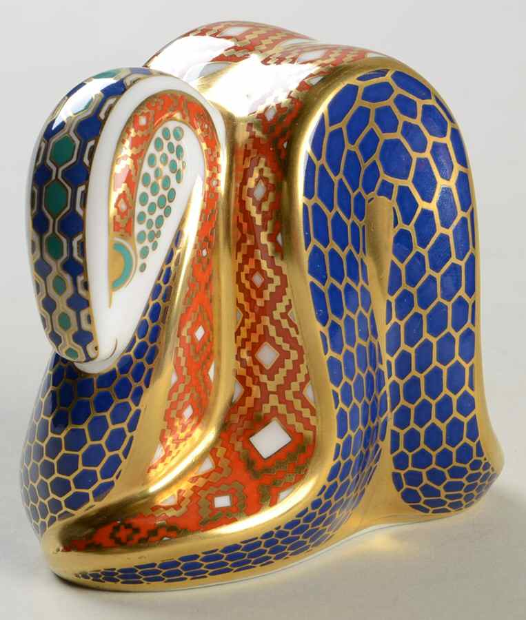 Imari Paperweight Collection Snake - Boxed by Royal Crown Derby-1
