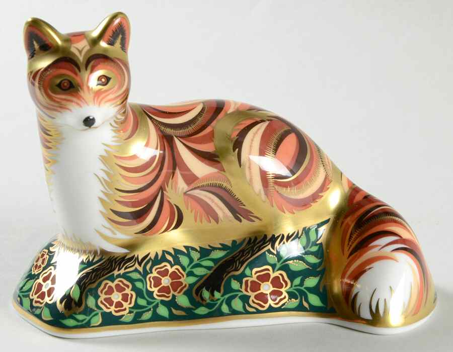 Imari Paperweight Collection Devonian Fox Cub - Boxed by Royal Crown Derby-1