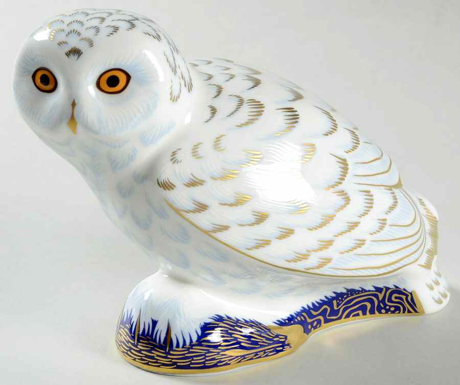 Imari Paperweight Collection Snowy Owl - With Box Bx355 by Royal Crown Derby-1