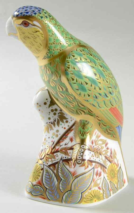 Imari Paperweight Collection Amazon Green Parrot - With Box Bx356 by Royal Crown Derby-1