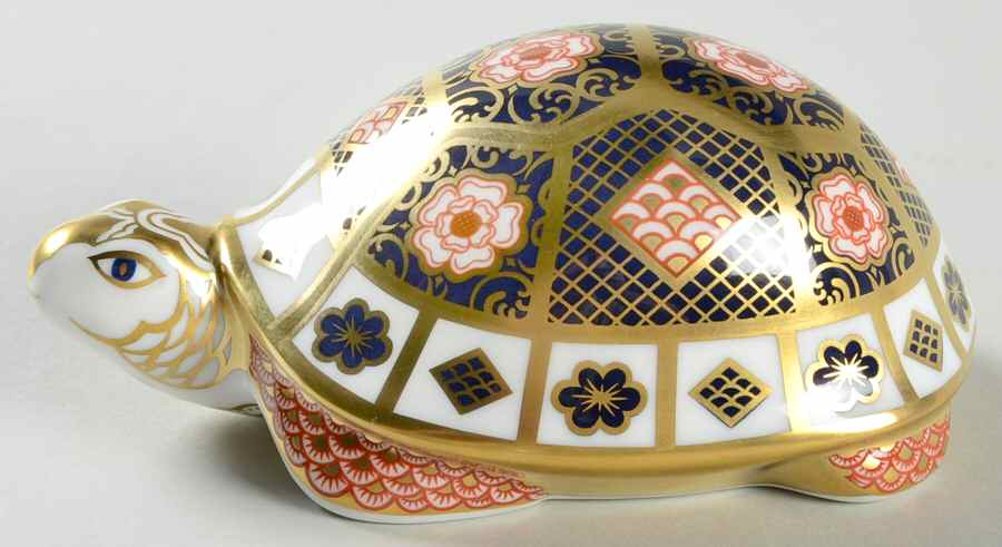 Imari Paperweight Collection Yorkshire Rose Mother Tortoise - With Box Bx341 by Royal Crown Derby-1