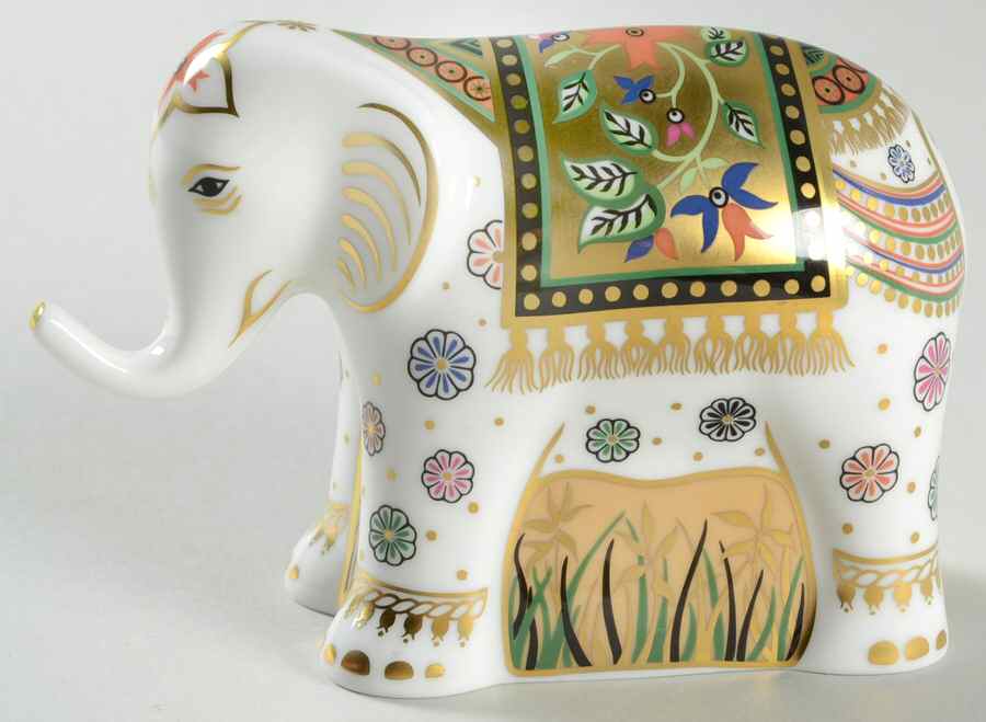 Imari Paperweight Collection Indian Elephant Ravi - No Box by Royal Crown Derby-1