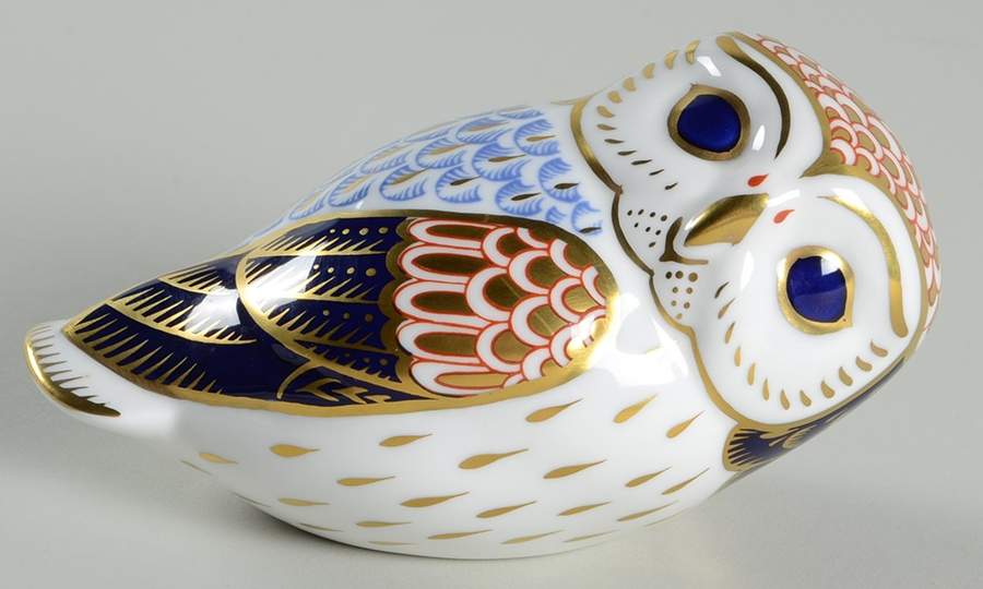 Imari Paperweight Collection Owl - Boxed by Royal Crown Derby-1
