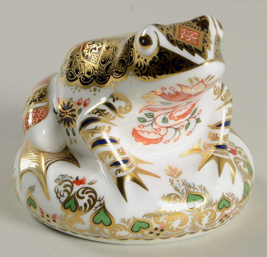 Imari Paperweight Collection Old Imari Frog - Boxed by Royal Crown Derby-1