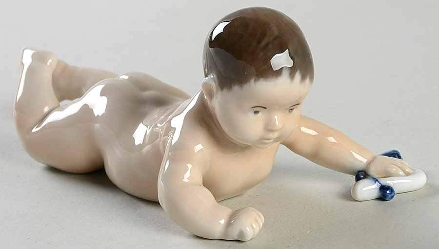 Children Child Crawling -Dark Hair - No Box by Royal Copenhagen-1