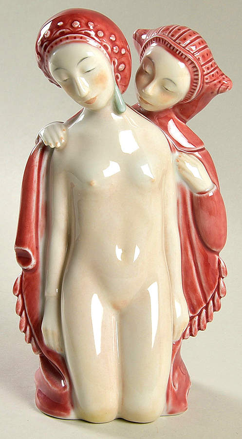 Couples Woman With Maid Servant-Red - No Box by Royal Copenhagen-1