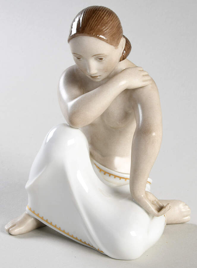Children Girl Sitting-Overglaze - No Box by Royal Copenhagen-1
